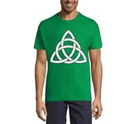 Celtic Rose Symbol Crew Neck Cotton T-Shirt Uomo Kelly Green, Verde kelly, L