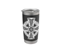 Celtica Alta Croce Decorativa Nodi 10 Bicchiere termico in acciaio inox doppia parete