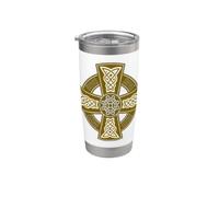 Celtica Alta Croce Decorativa Nodi 11 Bicchiere termico in acciaio inox doppia parete