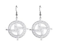 Celtica Santa Brigida Croce Santa Brigida Orecchini Croce irlandese Orecchini Amuleti Cristiani Pagani Gioielli Religiosi Donne Uomini Regali (Argento)