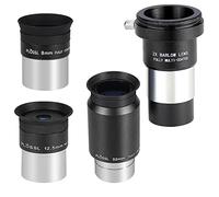 CelticBird Kit di accessori per telescopio con oculare Plossl Premium da 1,25 pollici, 8 mm/12,5 mm/32 mm Plossl oculari e 2 X Multicoated Barlow Lens T Adapter