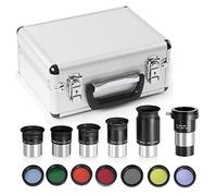 CelticBird Set oculare e filtro da 3,2 cm con custodia per il trasporto (13 pezzi), 5 oculari Plossl, 5 filtri colorati, 2 lenti di Barlow, filtro lunare e filtro polarizzante