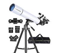 Celticbird Telescopio per adulti astronomia principianti, apertura 80 mm 800 mm rifrattore telescopi per adulti ad alta potenza con supporto AZ, borsa per il trasporto, supporto per telefono