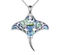 Celtico tripla luna per donne Argento sterling Nodo Ciondolo a cuore Conchiglia di abalone Ankh Croce Gioielli Regali di compleanno di Natale Ragazze