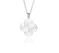 Celtics Salomone Nodo Pendente Collana Donne In Acciaio Inox Choker Collo Catene Vintage Amuleto Geometrico Gioielli Regalo