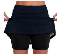 Celucke Gonna da Donna Pantaloni sotto Elastico in Vita Tennis Doppio Strato 2 in 1 Mini Gonna Pantalone Mid Slouch Slim Fit Tennis a Vita Alta con Tasche Sportiva Yoga Gonna Corta
