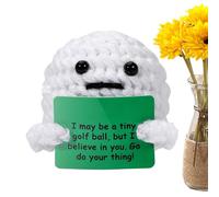 Celuicion Bambola all'uncinetto positivo, soffice con biglietti di incoraggiamento, bambola di peluche artigianale motivante per San, Natale, compleanno, scuola ufficio