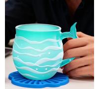 Celuicion Bicchieri Di Per Caffè Freddo | Bicchieri Con Design Onda Marina - Per Caffè A Tema,Per Tè Latte Acqua Succo Caldo Freddo Casa Scrivania Ufficio Decor Dormitorio Ristorante Bar