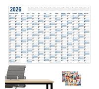 Celuicion Calendario da Parete Giornaliero,Un Anno Intero a Pagina - Agenda 2026 Creativa per Cucina Casa Ufficio Palestra Studio Aula Dormitorio Posto di Lavoro Progetti
