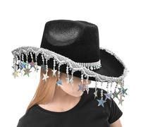 Celuicion Cappelli da cowboy per feste, cappelli da cowboy per donne occidentali - Cappello da cowboy occidentale | Accessori per cosplay country di puzzle da cinque punti a cinque punti