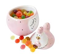 Celuicion Contenitore in ceramica con coperchio, grande statuetta di gallina, scatola decorativa con coperchio, grande zuccheriera in ceramica, per gioielli, cancelleria, piano di lavoro della cucina