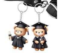 Celuicion Pendente a Forma di Orso per il Diploma, 2 Pezzi Classe del 2025 Pendente Orso 2D, Portachiavi Regalo per Ragazza Ragazzo Amici Scuola