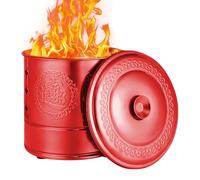 Celuicion Secchio di carta di combustione - Acciaio inossidabile bruciatore di denaro secchio | Contenitore festivo con coperchio per rituali funerale Qingming Fest
