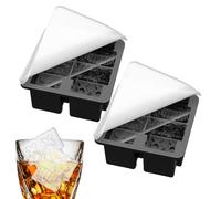 Celuicion Stampi per Ghiaccio - 4 Scomparti Fantasia Teschio con Coperchio Set da 2 | Accessori Cucina in Silicone Antiaderente per Cocktail Caffè Champagne Whisky Birra