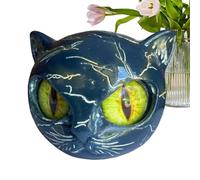 Celuicion Statua di gatto in resina, scultura decorativa per la casa | Ambra Occhi Decorazione da scrivania per famiglie, amici, adulti, collezionisti amanti degli animali