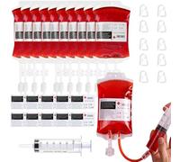 Celvibe Contenitore per bevande per Halloween, sacchetto di sangue, da riempire, per bevande di Halloween, per Halloween, cosplay, zombie party (stile 1, 350 ml)