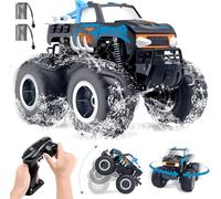Celzylu 4WD Anfibio Macchina Telecomandata, 2,4 GHz Doppio Telecomando Macchina Radiocomandata, Rotazione a 360° Macchina Telecomandata per Bambini con 2 Batterie, Regali per Bambini dai 3 ai 12 Anni