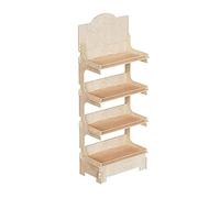 Cemab America, espositore in legno 4 piani con montaggio ad incastro, scaffalatura autoportante per prodotti in negozi e supermercati (63 cm, Non Personalizzato)