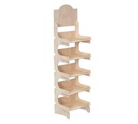 Cemab Europa, espositore in legno 5 piani con montaggio ad incastro, scaffalatura autoportante salvaspazio per prodotti in negozi e supermercati (43 cm, Non Personalizzato)