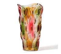CEMABT Vaso in vetro per fiori, infrangibile, ispessito, moderno, per tavoli, centrotavola, colorato, vintage e trasparente, grandi vasi per bouquet e regali unici (rosa colorata)
