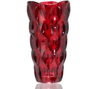 CEMABT Vaso per fiori, 24 cm, per tulipani, ideale come regalo per la mamma per il compleanno, idea regalo per la mamma, vaso in vetro trasparente per fiori, vaso decorativo per matrimoni (rosso)