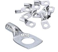 Cembre 10x A2-M10 Capocorda a Tubo 10 mm² in Rame Stagnato | Occhiello M10 per cavi elettrici, non isolato, ideale per crimpatura industriale e cablaggio quadri elettrici