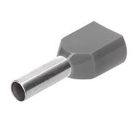 Cembre PKT412 100x Puntalini Doppi Isolati - 2 x 4 mm² - Grigio, 12 mm