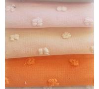 CEMELI 150 CM di Larghezza 75 Denari Fiore Jacquard Tessuto Chiffon Semi Velato al Metro Morbido Tessuto Chiffon di Poliestere per Sartoria Blu Chiaro