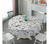 CEMELI 180-220 cm Tovaglia Rotonda in plastica PVC Morbida Geometrica goffratura Sala da Pranzo Soggiorno Tela Cerata Impermeabile Copertura del Panno stuoia Decorazioni per la casa