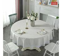 CEMELI 180-220 cm Tovaglia Rotonda in plastica PVC Morbida Geometrica goffratura Sala da Pranzo Soggiorno Tela Cerata Impermeabile Copertura del Panno stuoia Decorazioni per la casa
