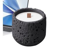 Cement Candle Cup - Tea Light Holder With Stone Pattern | Durable Heatproof Container For Aromatherapy, Wedding Table, Dining Room, Bedroom, Home Decor, Housewarming Gift, Outdoor Decorative Accent