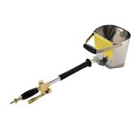 Cement Sprayer Tool, Long Handle Applicator, Wall Paint Equipment, Stainless Steel Nozzle, Adjustable Flow Valve, Ideal for Ceiling Coating and Wall Renovation, 27.78x8.27 Inches