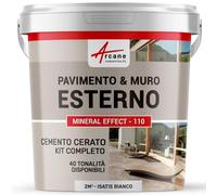 Cemento Cerato Esterno per Pavimento e Muro 2 m² Isatis Bianco | Alta Resistenza Uv, Buona Opacità, Tempo Aperto 4H, Aderisce Ai Supporti, Vernice Antimacchia - Arcane Industries