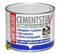 Cementstuk Pittura Opaca Colore Bianco Primer Fondo Opaco per muro e legno 500ml