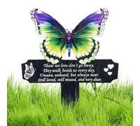 Cemetery Butterfly Decorations, Memorial Stake Ornament, 7.87x6.81 Inches, Thoughtful Remembrance, Sympathy Grave Marker Garden, Outdoor Tributes for Cemetery Yard Lawn Decor
