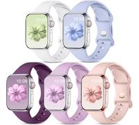 CeMiKa 5 confezioni di cinturini compatibili con Apple Watch 41 mm 38 mm 40 mm 42 mm, cinturini sportivi in silicone morbido per iWatch Series 10 9 8 7 6 5 4 3 SE, uomini donne, Colour G