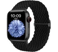 CeMiKa Cinturino di Intrecciato Compatible per Apple Watch 45mm 46mm 44mm 49mm, Sport Nylon Ricambio Elastica Cinturini per iWatch Series 11 10 9 8 7 6 5 4 SE Ultra 3 2 1, Donna Uomini, Nero