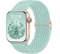 CeMiKa Cinturino di Intrecciato Compatible per Apple Watch 45mm 46mm 44mm 49mm, Sport Nylon Ricambio Elastica Cinturini per iWatch Series 10 9 8 7 6 SE 5 4 3 Ultra 2 1, Donna Uomini, BluVerde