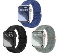 CeMiKa Cinturino Intrecciato Compatibili con Cinturino Apple Watch 38mm 40mm 41mm 42mm,Cinturini Sport Solo Loop Elastico Tessuto Nylon per iWatch Series 10 9 8 7 SE 6 5 4 3 Ultra,Donne Uomo,3Pz