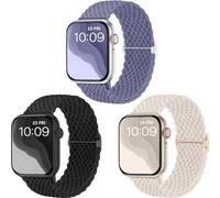 CeMiKa Cinturino Intrecciato Compatibili con Cinturino Apple Watch 41mm 42mm 38mm 40mm,Cinturini Sport Solo Loop Elastico Tessuto Nylon per iWatch Series 10 9 8 7 SE 6 5 4 3 Ultra,Donne Uomo,3Pz