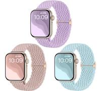 CeMiKa Cinturino Intrecciato Compatibili con Cinturino Apple Watch 44mm 45mm 46mm 49mm 42mm,Cinturini Sport Solo Loop Elastico Tessuto Nylon per iWatch Series 10 9 8 7 SE 6 5 4 3 Ultra,Uomo Donne,3Pz