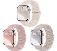 CeMiKa Cinturino Intrecciato Compatibili con Cinturino Apple Watch 45mm 46mm 44mm 49mm 42mm,Cinturini Sport Solo Loop Elastico Tessuto Nylon per iWatch Series 10 9 8 7 SE 6 5 4 3 Ultra,Uomo Donne,3Pz