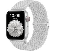 CeMiKa Cinturino Intrecciato Compatible per Apple Watch 45mm 46mm 44mm 49mm, Sport Nylon Ricambio Elastica Cinturini per iWatch Series 11 10 9 8 7 6 5 4 SE Ultra 3 2 1,Uomini Donna,BiancoGrigio