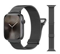CeMiKa Cinturino Regolabile in Metallo Compatibile con Cinturini Apple Watch 41mm 40mm 38mm, Cinturino Inossidabile Doppio Magnetico per iWatch Serie 9 8 7 6 5 4 3 2 1 SE SE2, Uomini Donne, Nero