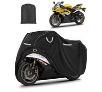 CEMOFE Telo Coprimoto Impermeabile 210D Telo Copri Moto XL Telo Moto per Esterno Inverno con Fori per Serratura e Finestra per Targa per Scooter Motorino Motocicletta (245 x 105 x 125cm)
