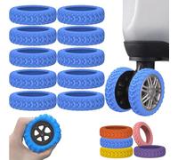 Cemssitu 10 PCS Luggage Compartment Wheel Protection Cover, Silicone Luggage Wheel Covers, Shock-Proof ＆ Reduce Noise, Luggage Wheel Protector for Travel Suitcase (Blue)