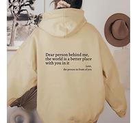 Cemssitu Dear Person Behind Me Hoodie, Dear Person Behind Me Sweatshirt for Women, Dear Person Behind Me Hoodie You Are Enough (Beige,2XL)