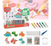 Cemssitu DIY Crystal Paint Arts And Crafts Set, Diamond Painting Kits, DIY Crystal Pendant Kit, DIY Christmas Ornaments Kits (Dinosaur Series)