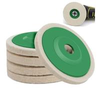 Cemssitu Grindshine Pro Pad - Ultimate Polishing Power! 10 Pack 4 Inch Wool Felt Polishing Wheel Disc, Round Buffing Pads for 100 Angle Grinder