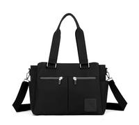 Cemssitu Large Capacity Simple Tote Bag, Ladies Handbags, Work Tote Bag, Nylon Shoulder Bag, Lightweight Crossbody Bags for Women (Black)